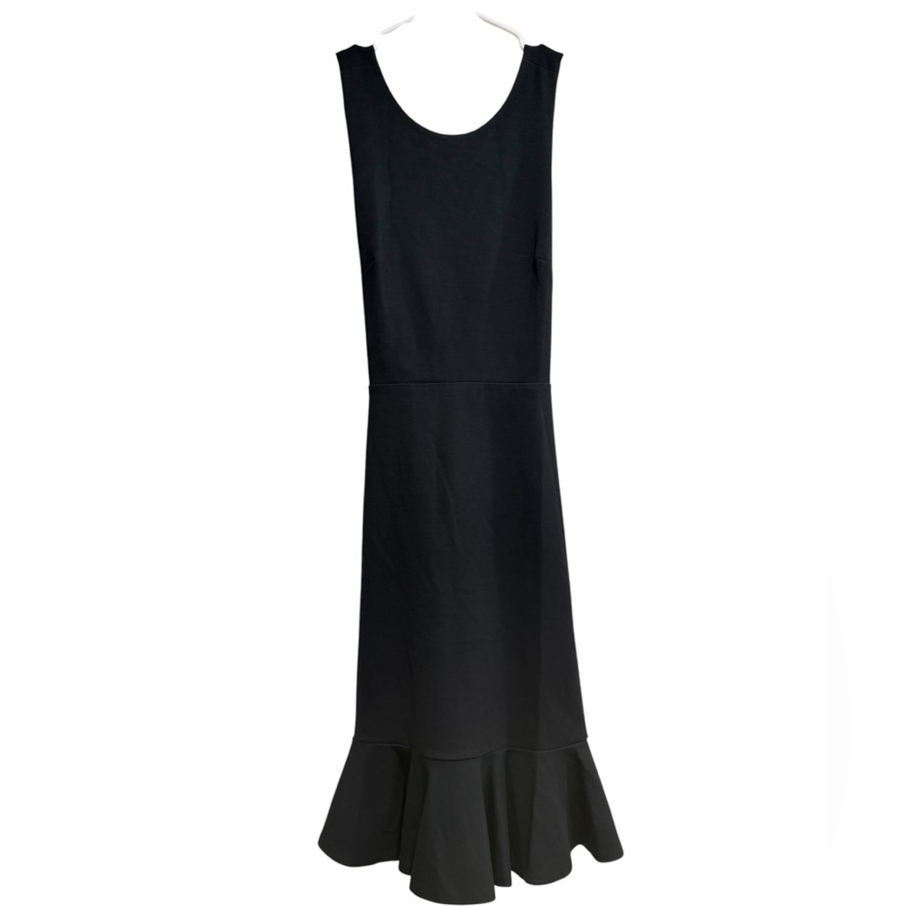 Banana Republic Black Sleeveless Ruffle-Hem Maxi Dress. Gently Used